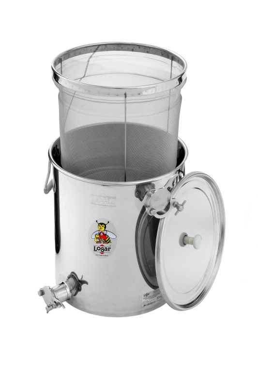 Logar Unterstell-Siebkanne mit Feinsieb, 30 kg, zwei Hähne