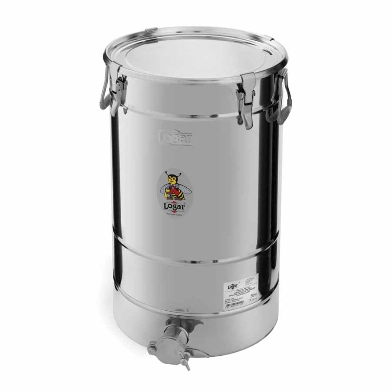Logar Abfüllbehälter 50 kg mit Schrägboden, 4 Spannverschlüsse